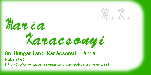 maria karacsonyi business card