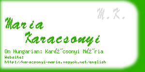 maria karacsonyi business card